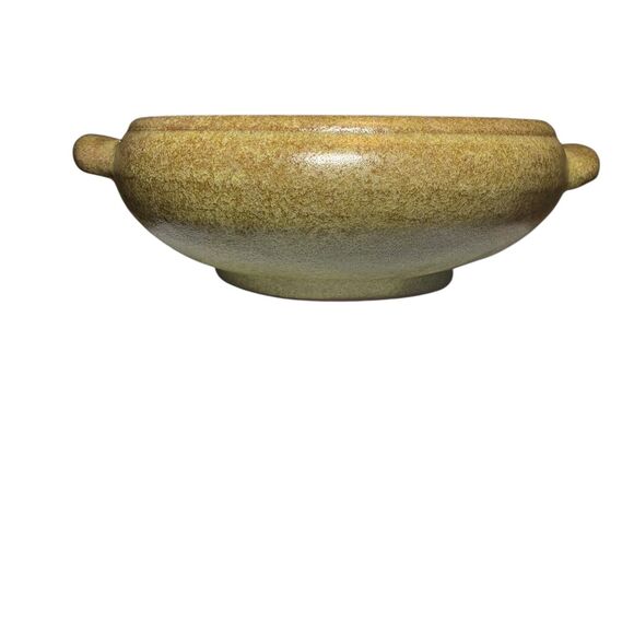 Handmade Studio Pottery Signed Shallow Bowl Earthy Tones Boho Neutral Style - Picture 5 of 9